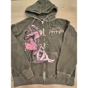 F14 Melanie Martinez‎ Portals Olive Green Zip Up Hoodie Fairy Mushroomcor  L